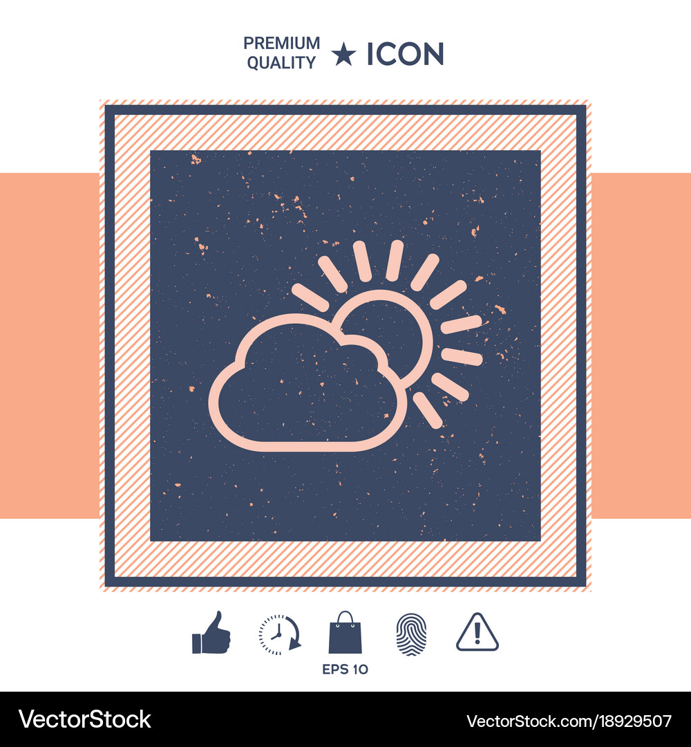 Sun cloud line icon Royalty Free Vector Image - VectorStock