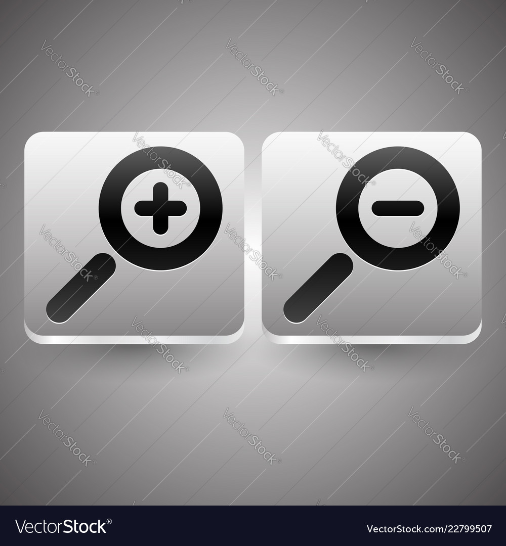 Trendy minimal zoom in out icons buttons vector image Trendy minimal zoom in out icons buttons