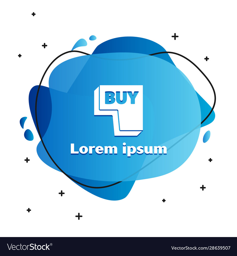 White buy button icon isolated on background Vector Image White buy button icon isolated on background