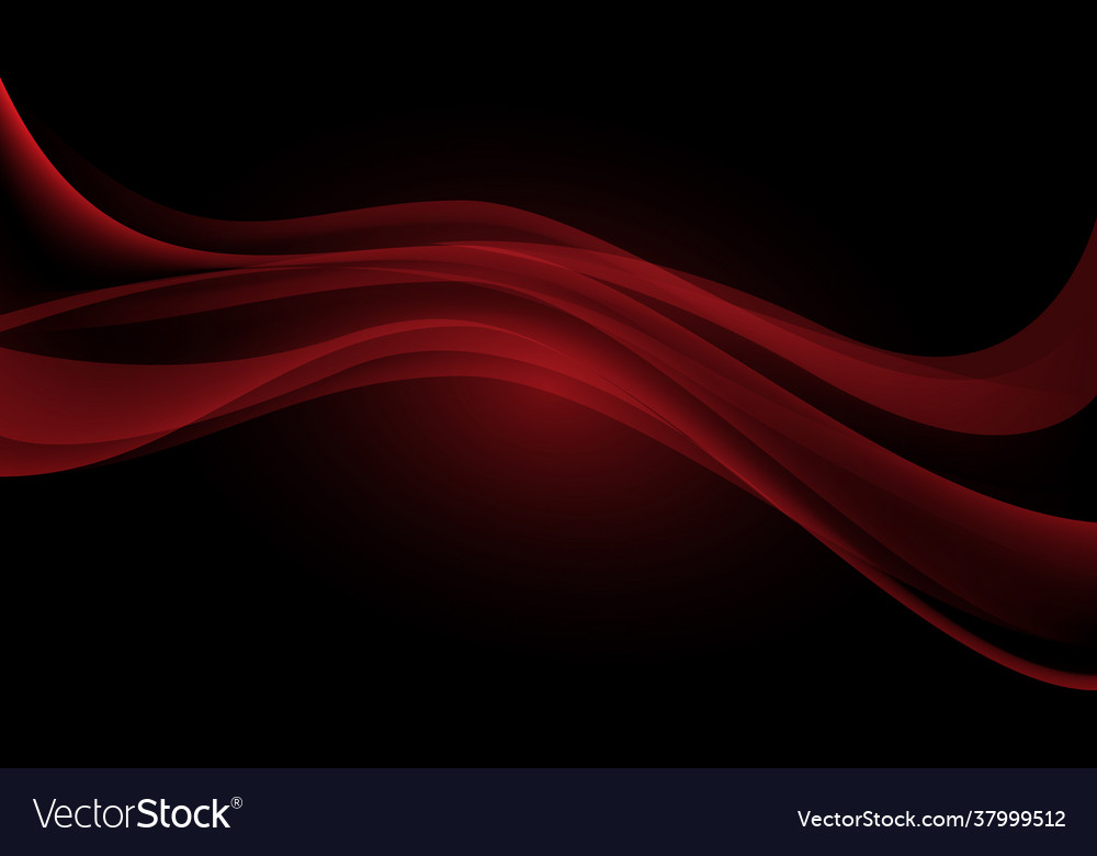Abstract red wave curve overlap on black design