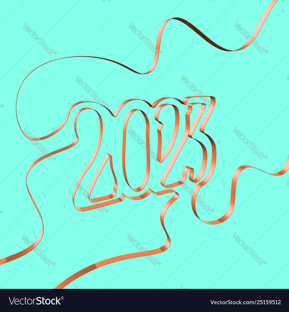 Abstract ribbon forms a year vector image Abstract ribbon forms a year