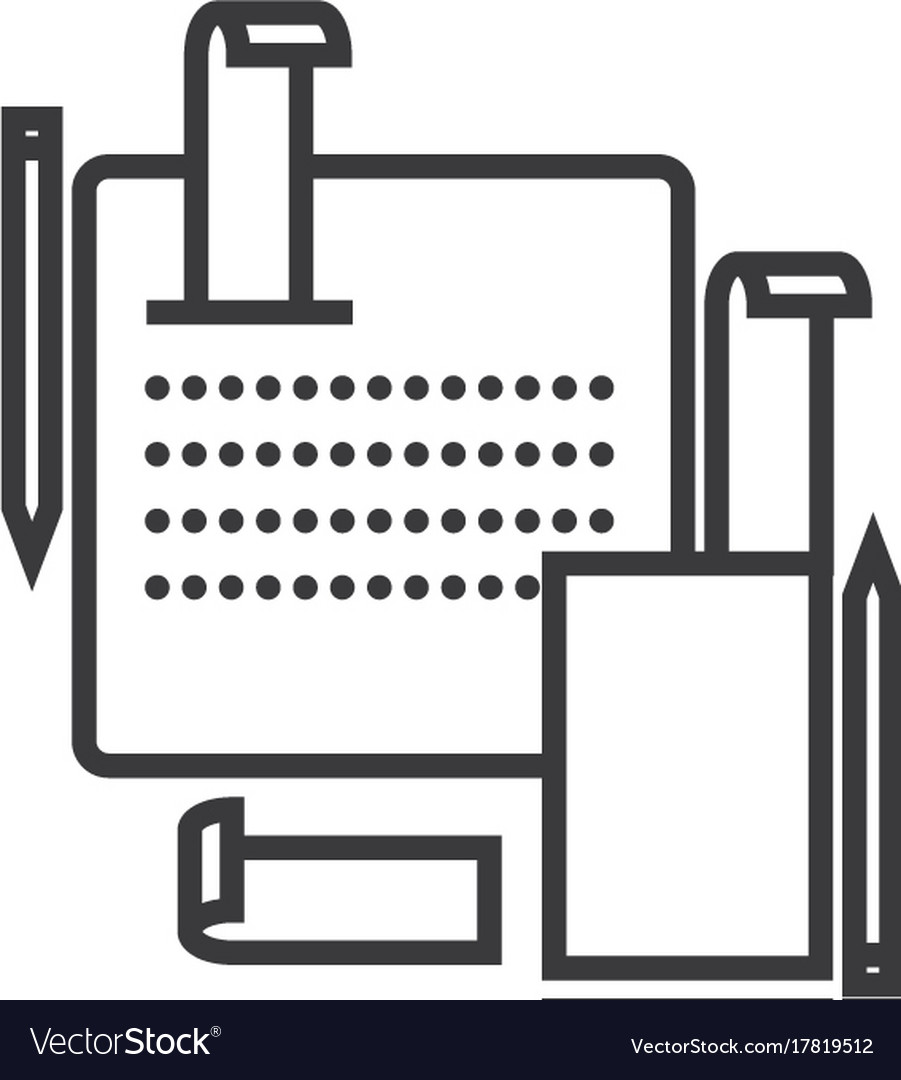 Accounting system line icon sign