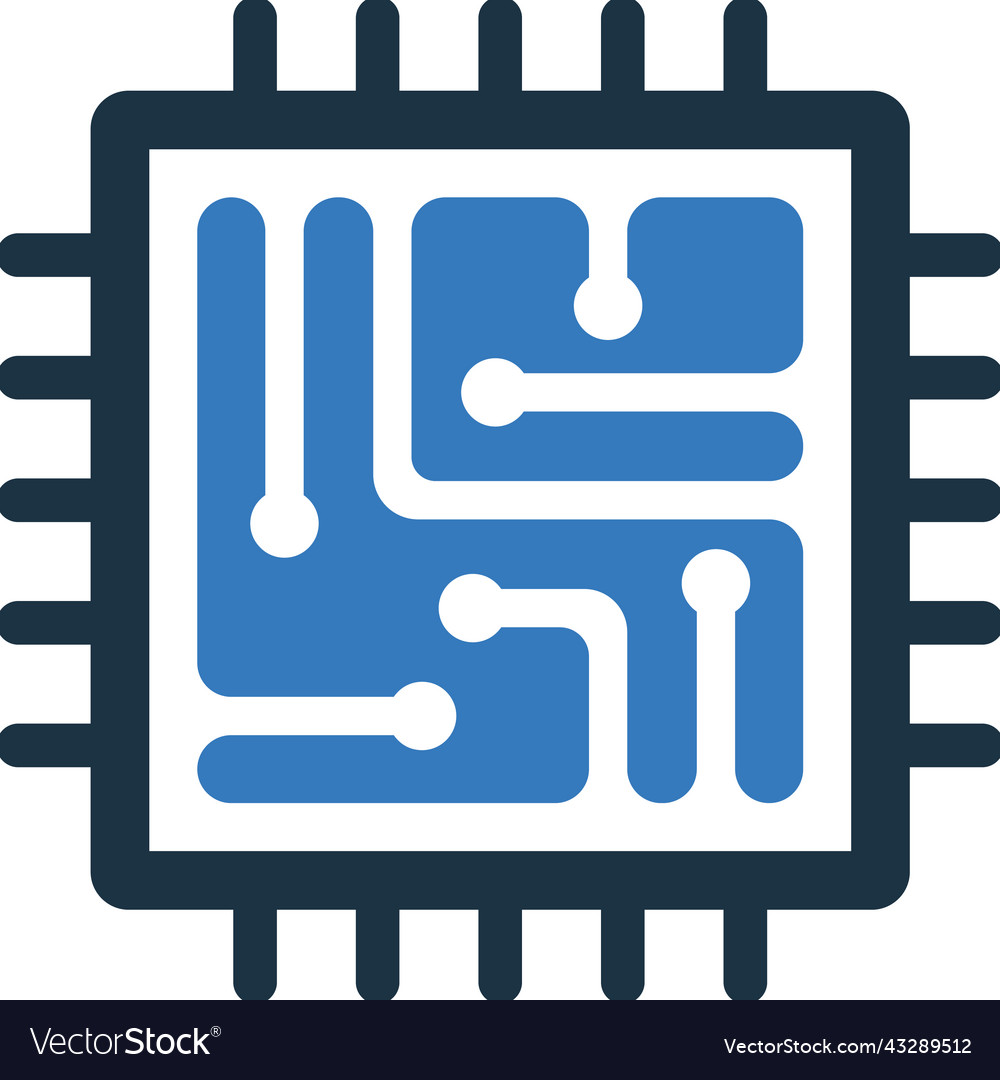 Board chip circuit computer icon simple editable