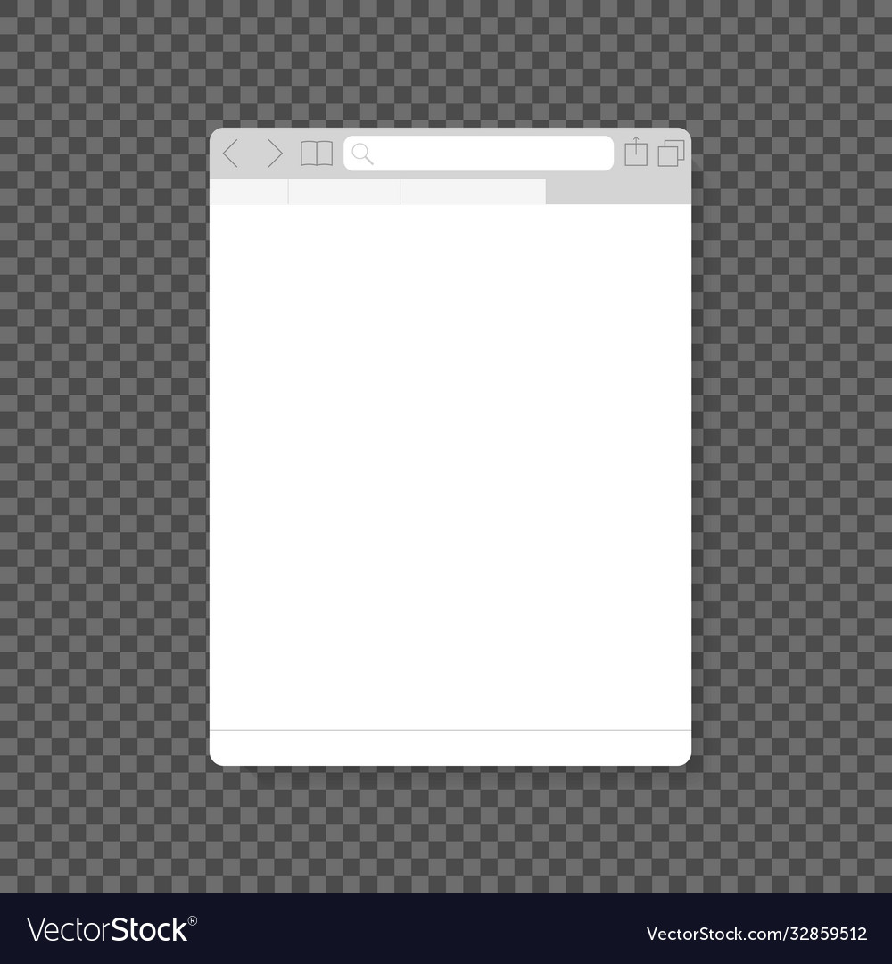 Browser window white empty template mockup vector image Browser window white empty template mockup