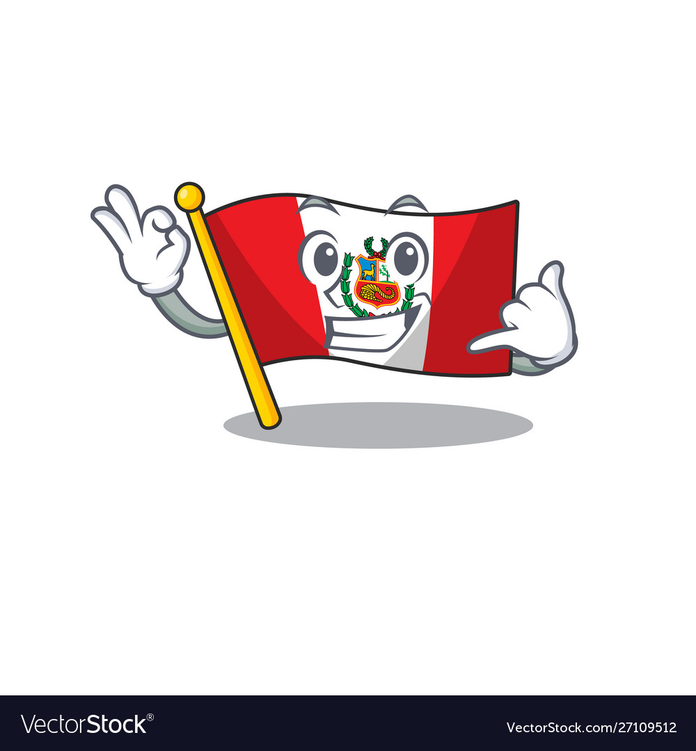 Call me peru flag stored in character drawer Vector Image Call me peru flag stored in character drawer