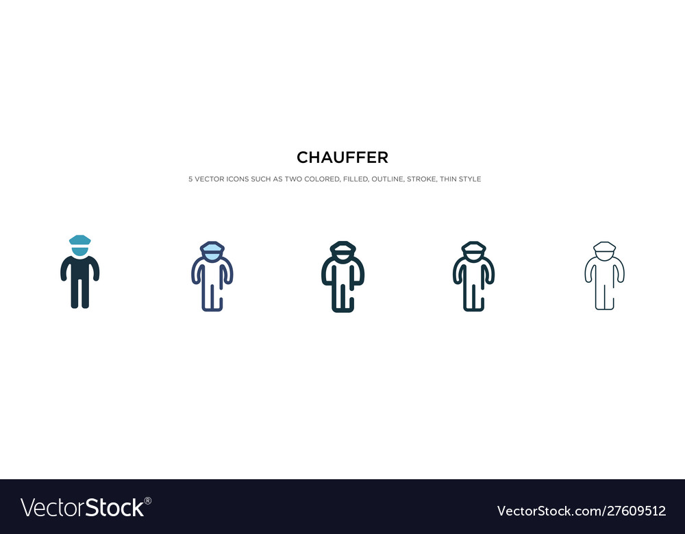 Chauffer icon in different style two colored Vector Image Chauffer icon in different style two colored