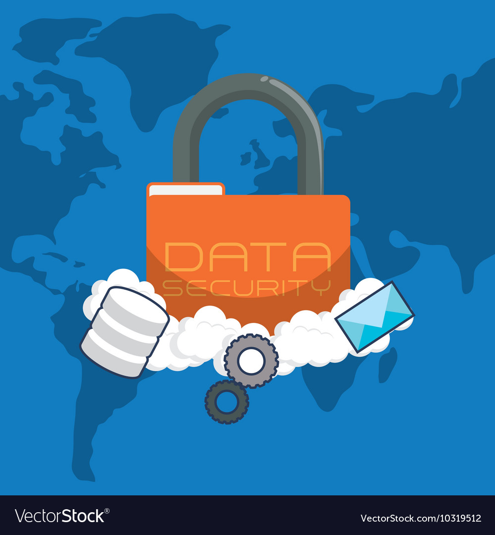 Cloud computing padlock web hosting design