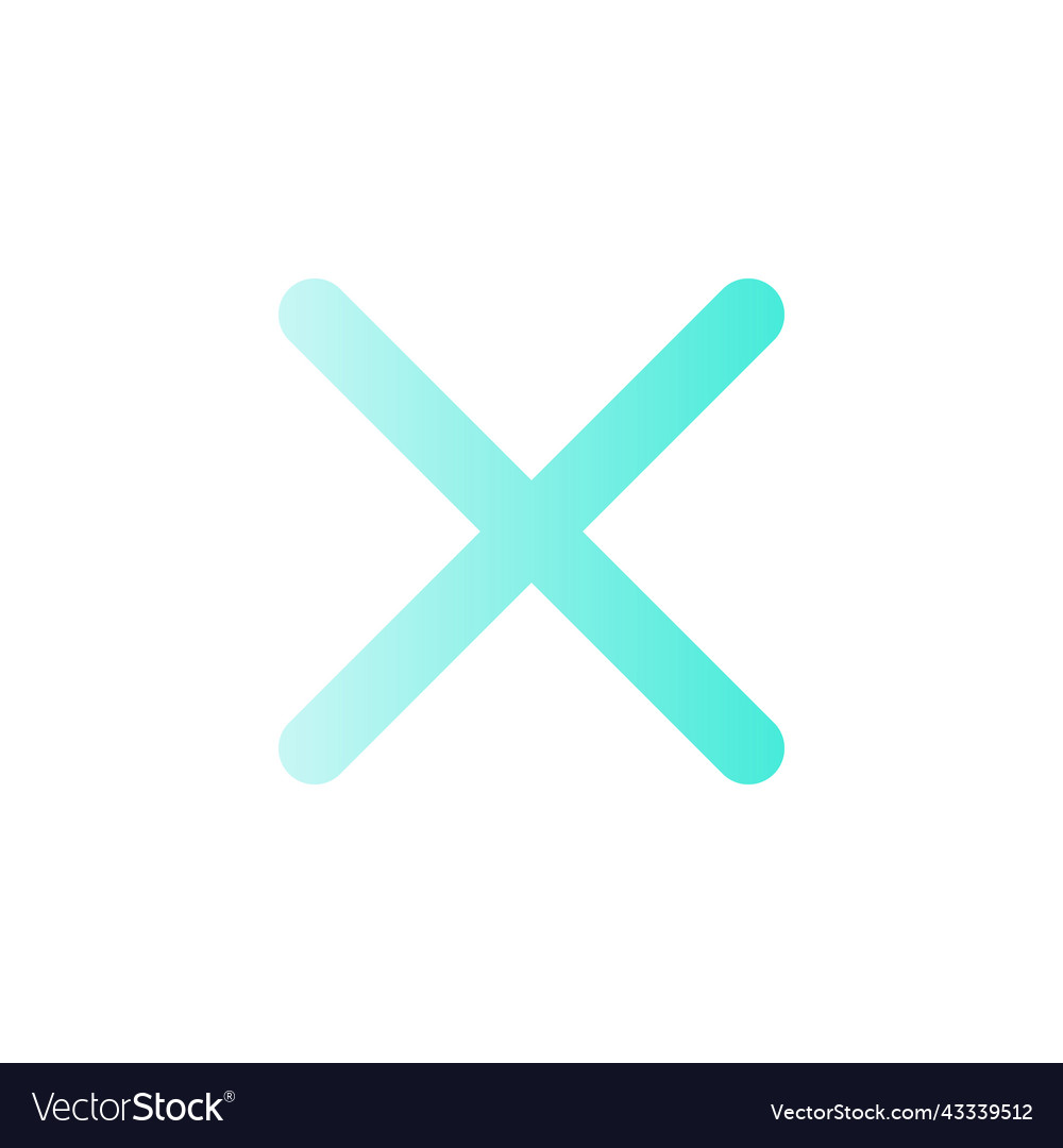 Cross mark flat gradient color ui icon vector image Cross mark flat gradient color ui icon