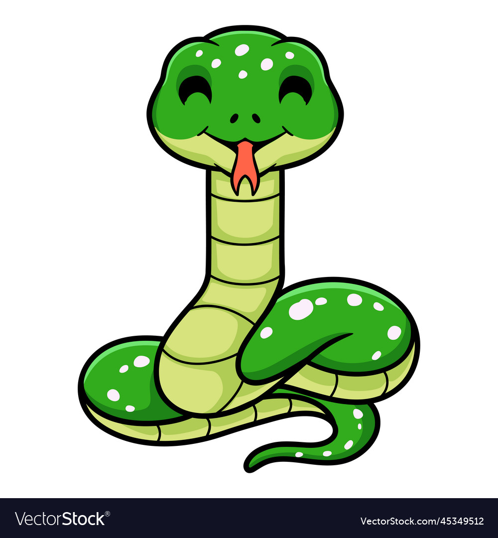 Cute Green Tree Python Cartoon Royalty Free Vector Image