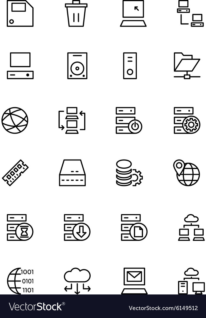 Database and server line icons 2
