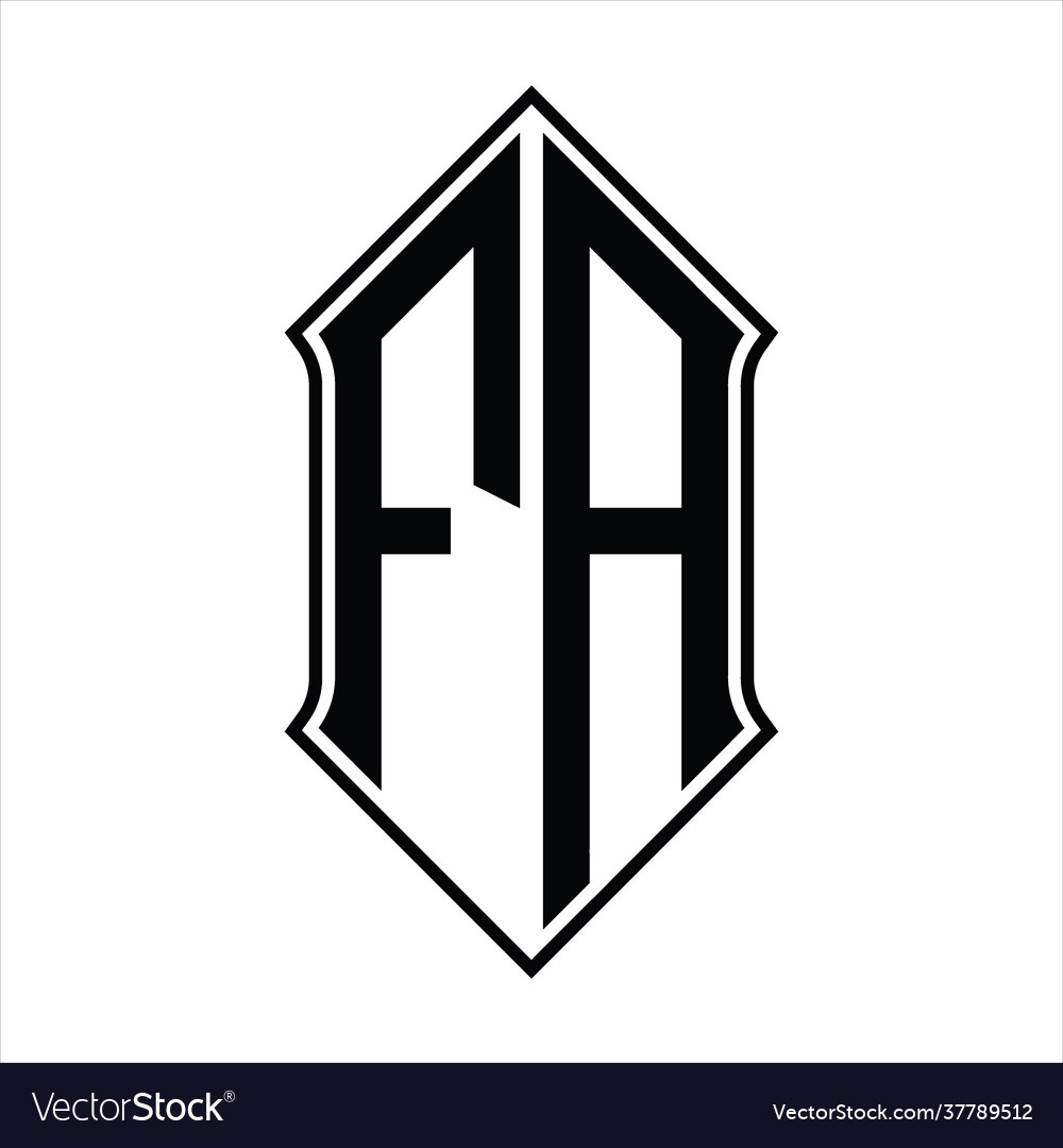 Fa logo monogram with shieldshape and outline