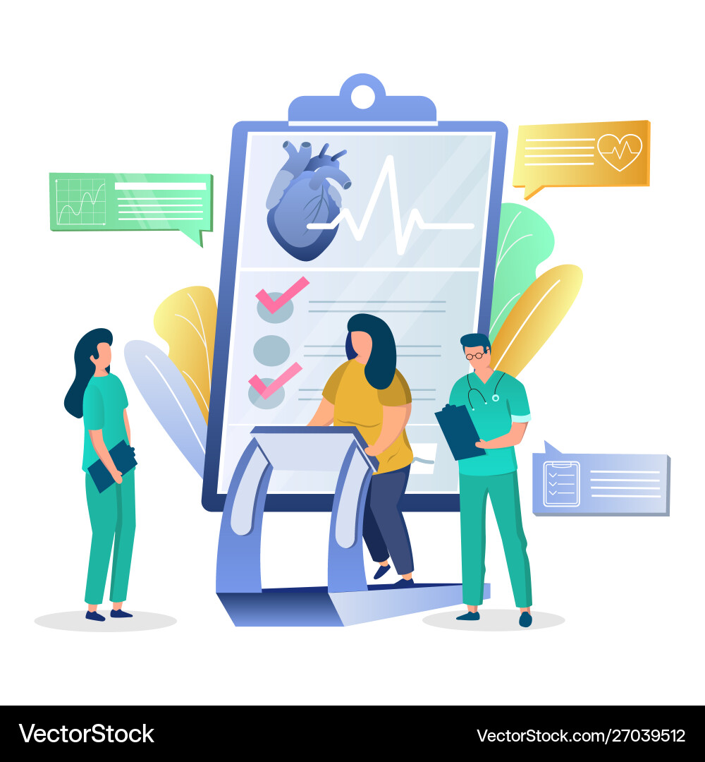 Heart Rate Control Concept For Web Banner Website Vector Image