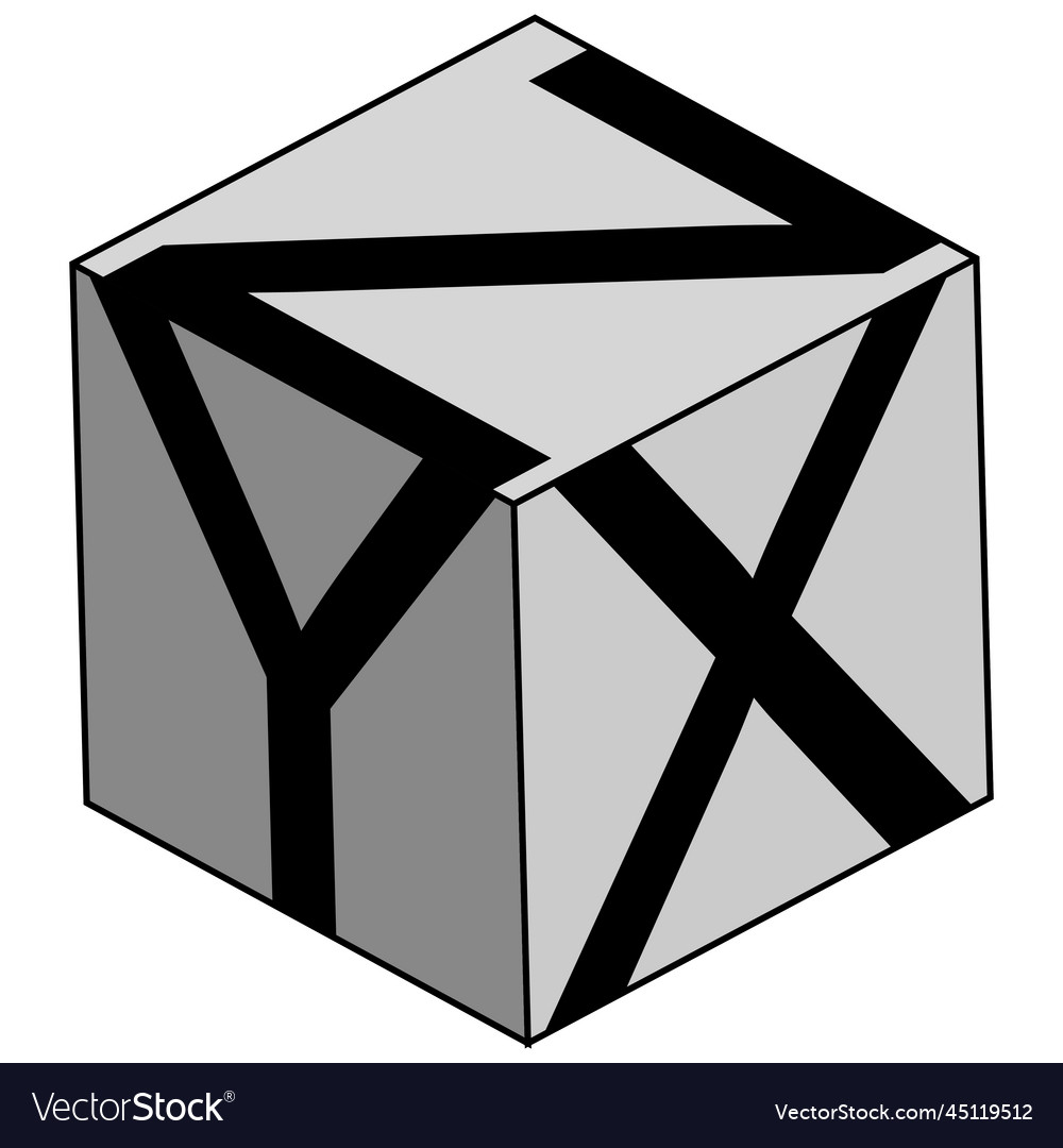 Icon xyz axis 3d arrow space arrows cube Vector Image