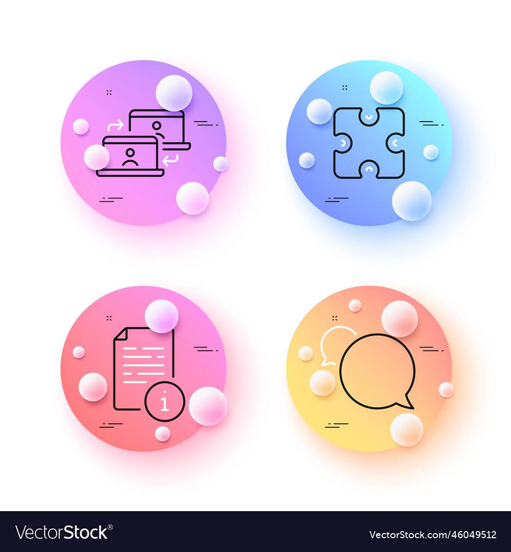 Manual puzzle and messenger minimal line icons