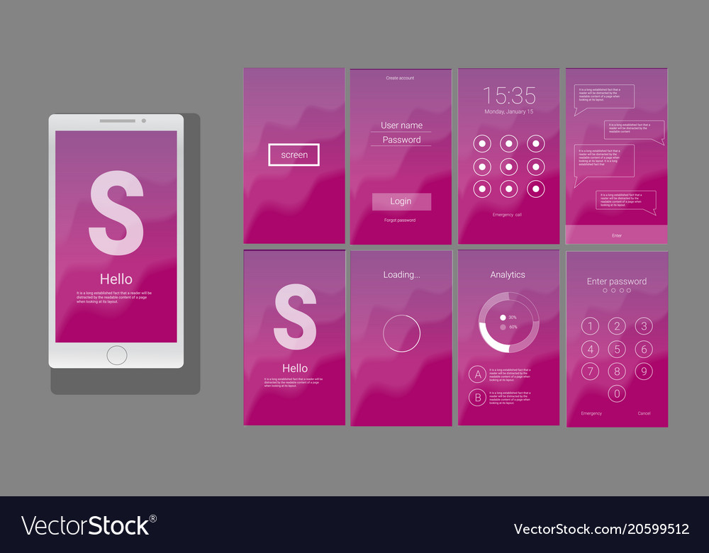 Modern ui gui screen design