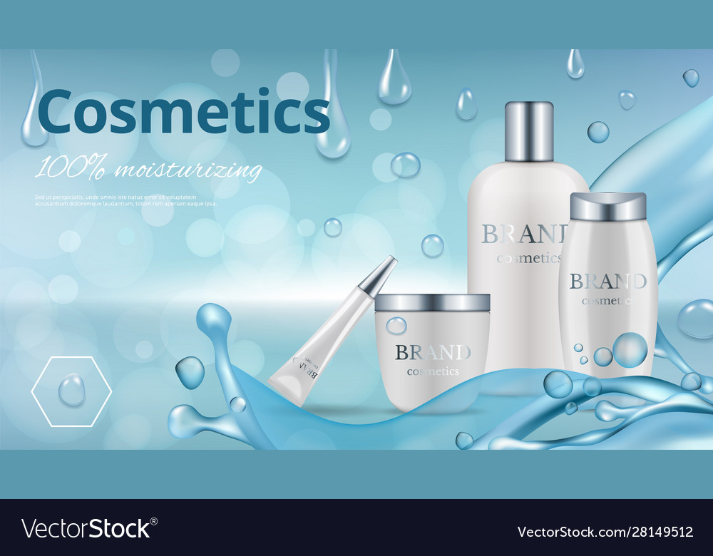 Moisturizing cosmetics ad poster realistic Vector Image