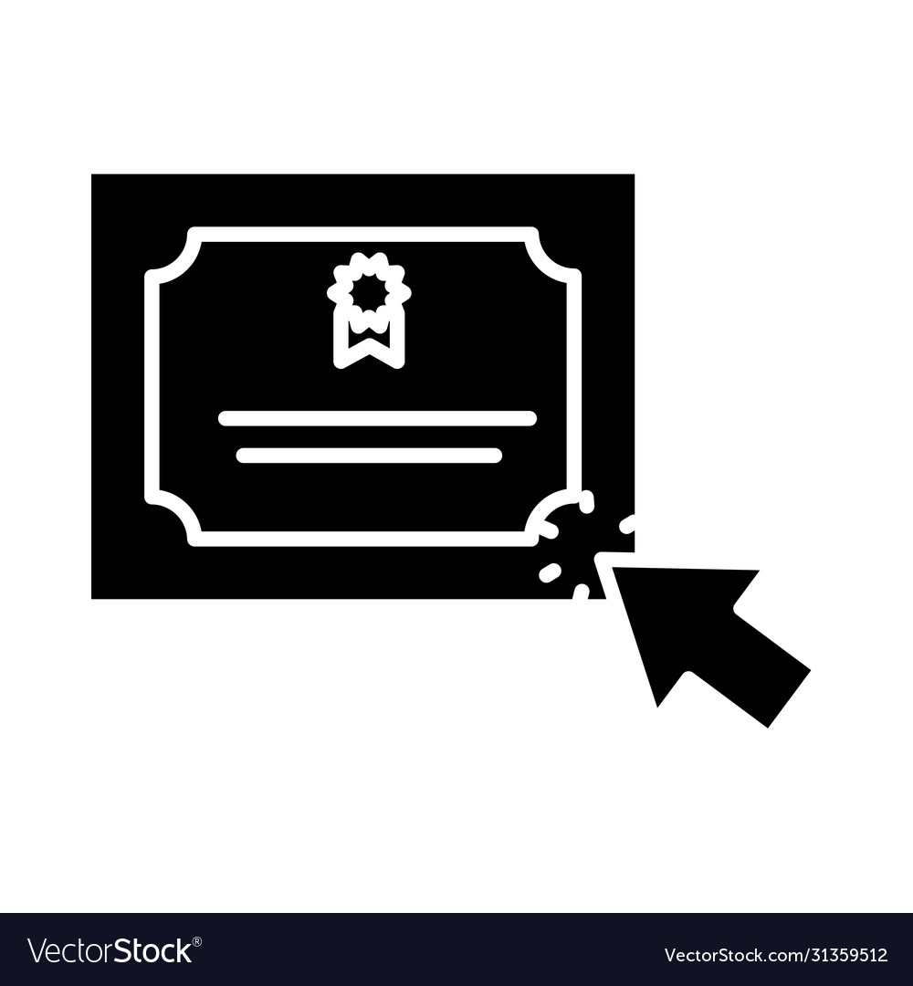 Online learning concept diploma and web cursor
