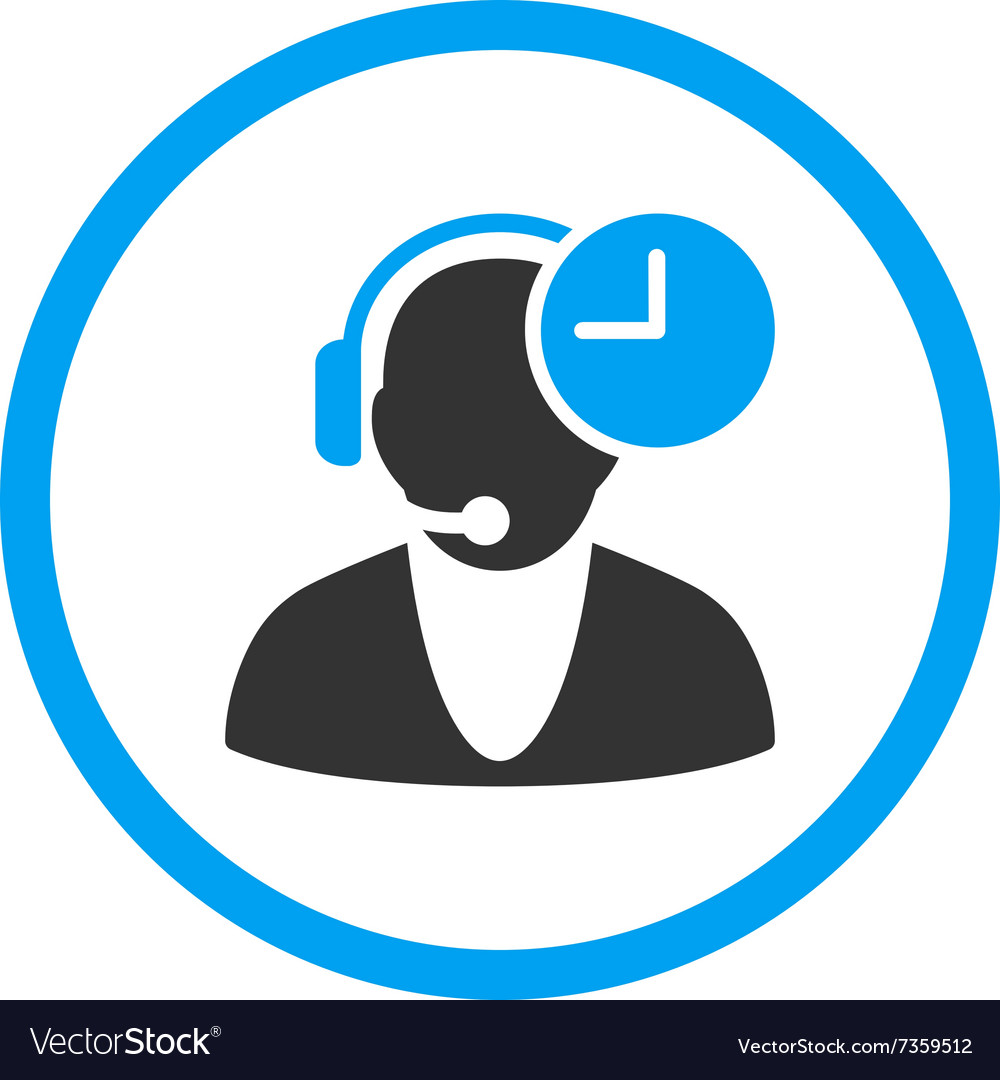 Operator time rounded icon Royalty Free Vector Image