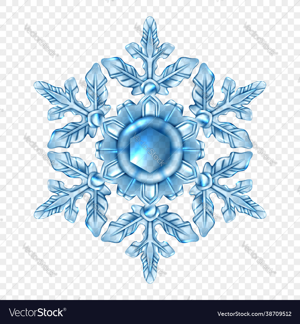 Realistic snowflake transparent composition Vector Image Realistic snowflake transparent composition