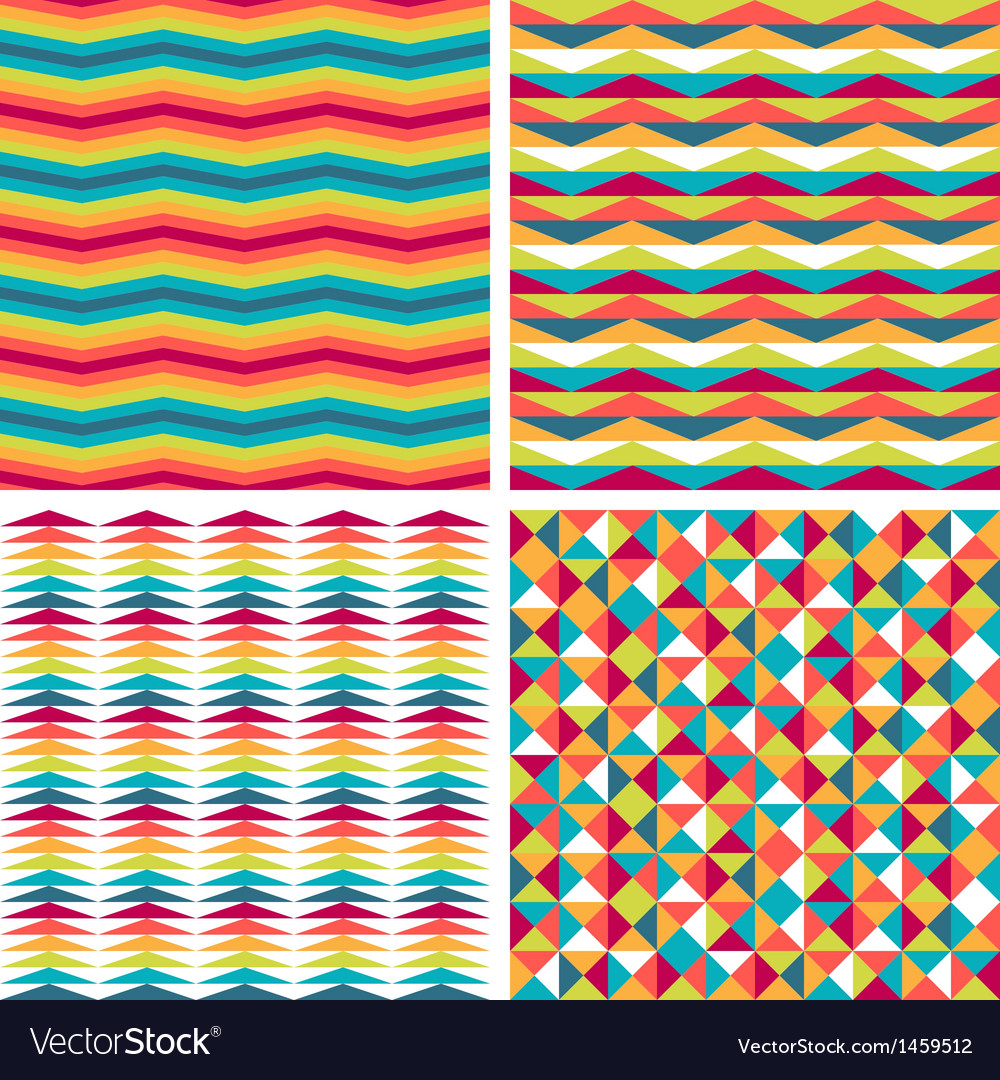 Retro Geometric Triangle Patterns