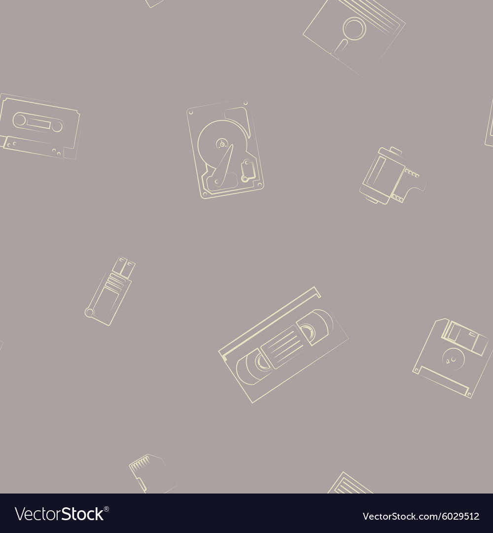 Seamless background with data storage icons