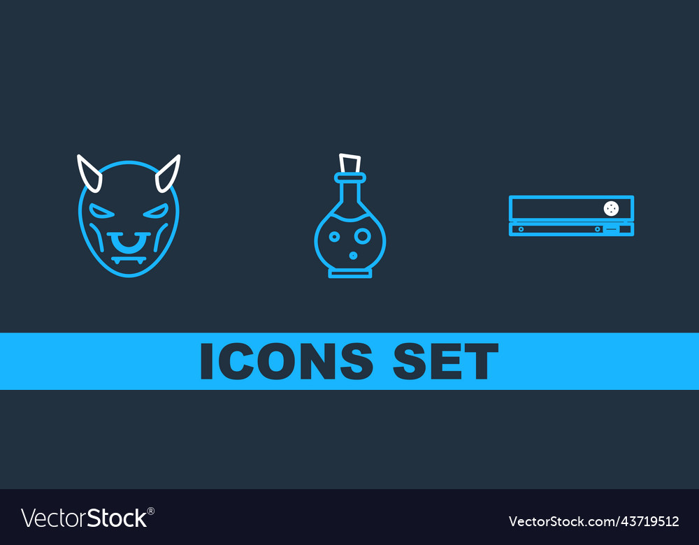 Set line video game console mask of the devil vector image Set line video game console mask of the devil