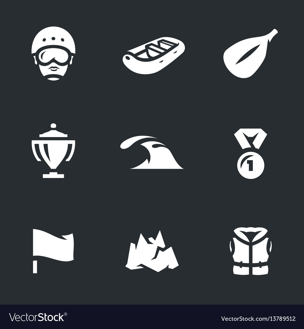 Set of rafting icons