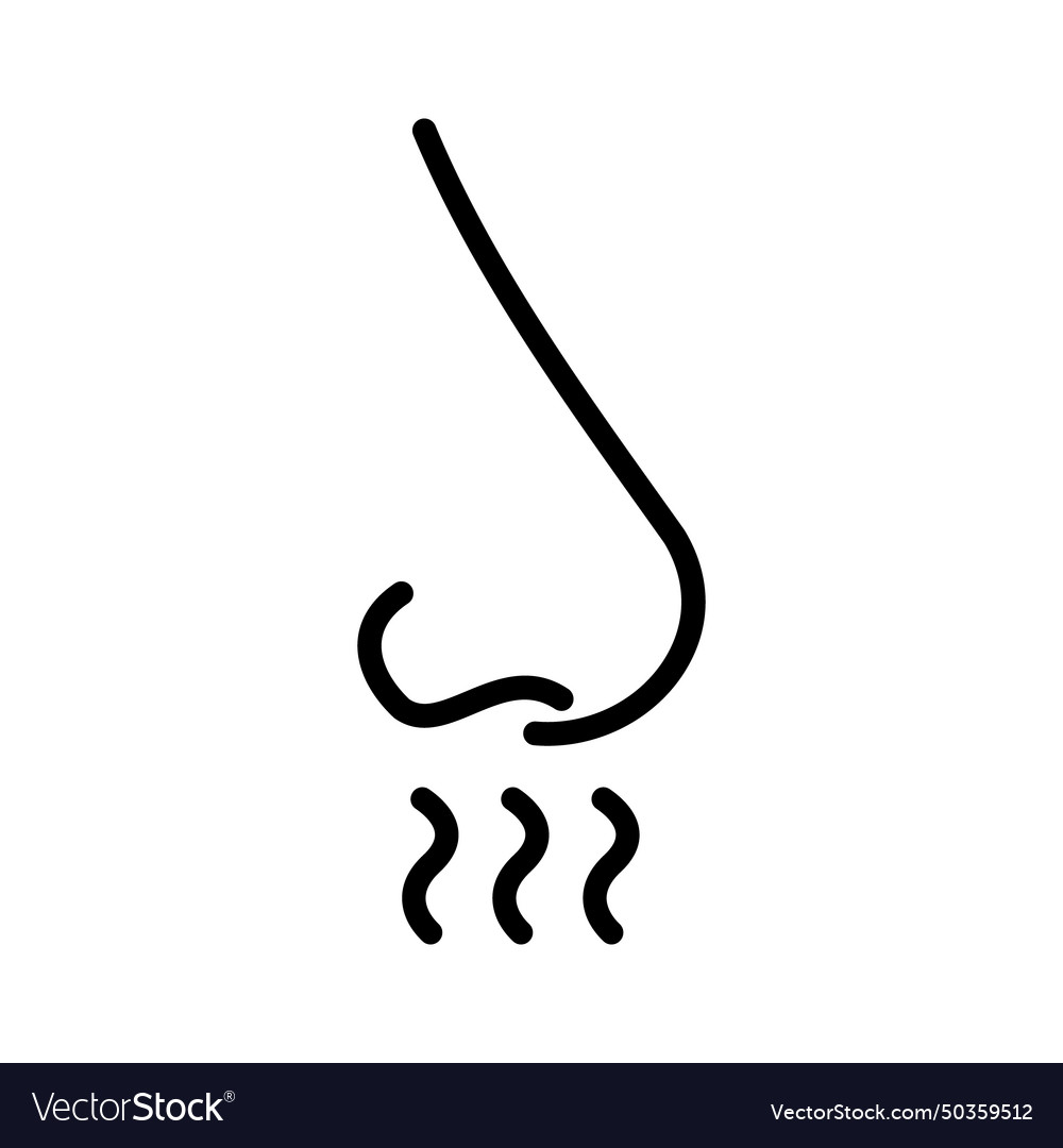 Smell sense icon in outline style Royalty Free Vector Image