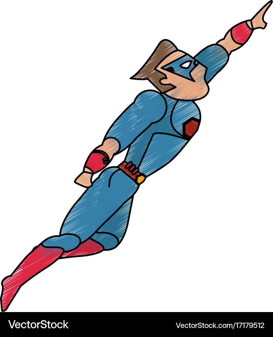 Superhero character cartoon Royalty Free Vector Image