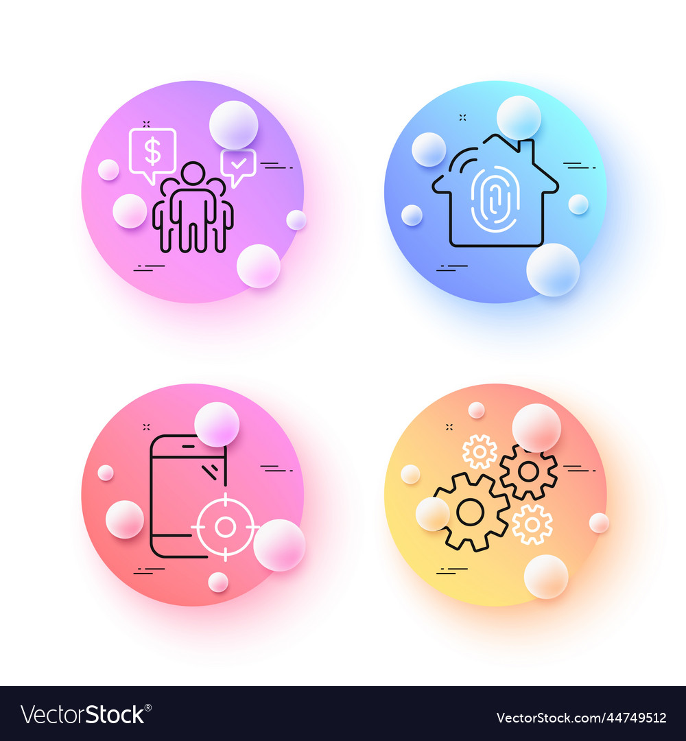 Teamwork cogwheel and fingerprint access minimal Vector Image Teamwork cogwheel and fingerprint access minimal