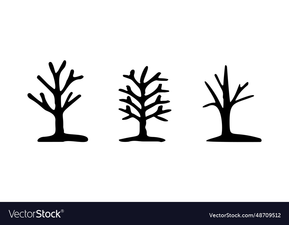 Whimsical forest tree design collection vector image Whimsical forest tree design collection