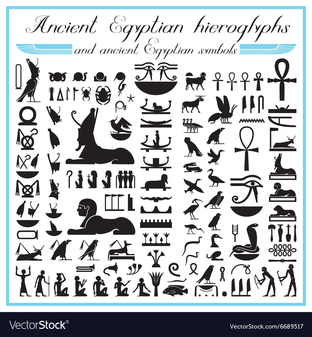 ancient-egyptian-hieroglyphs-and-symbols-vector-image