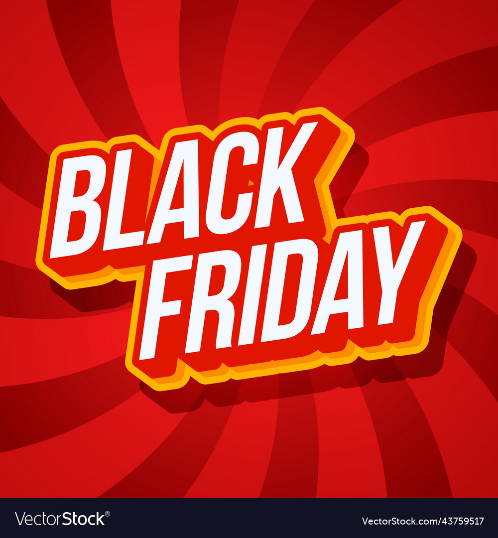 Black friday typography text on red Royalty Free Vector