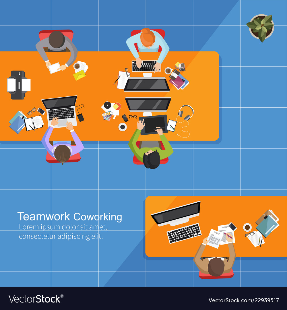 Business analysis teamwork flat design Royalty Free Vector