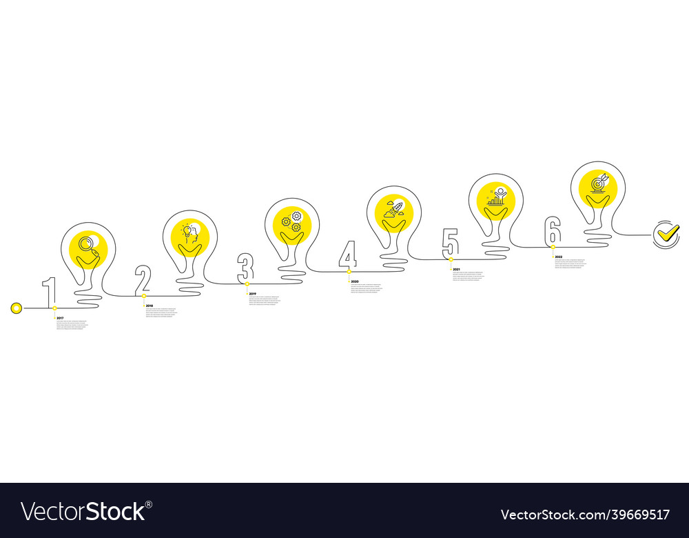 Business infographic 6 steps timeline workflow