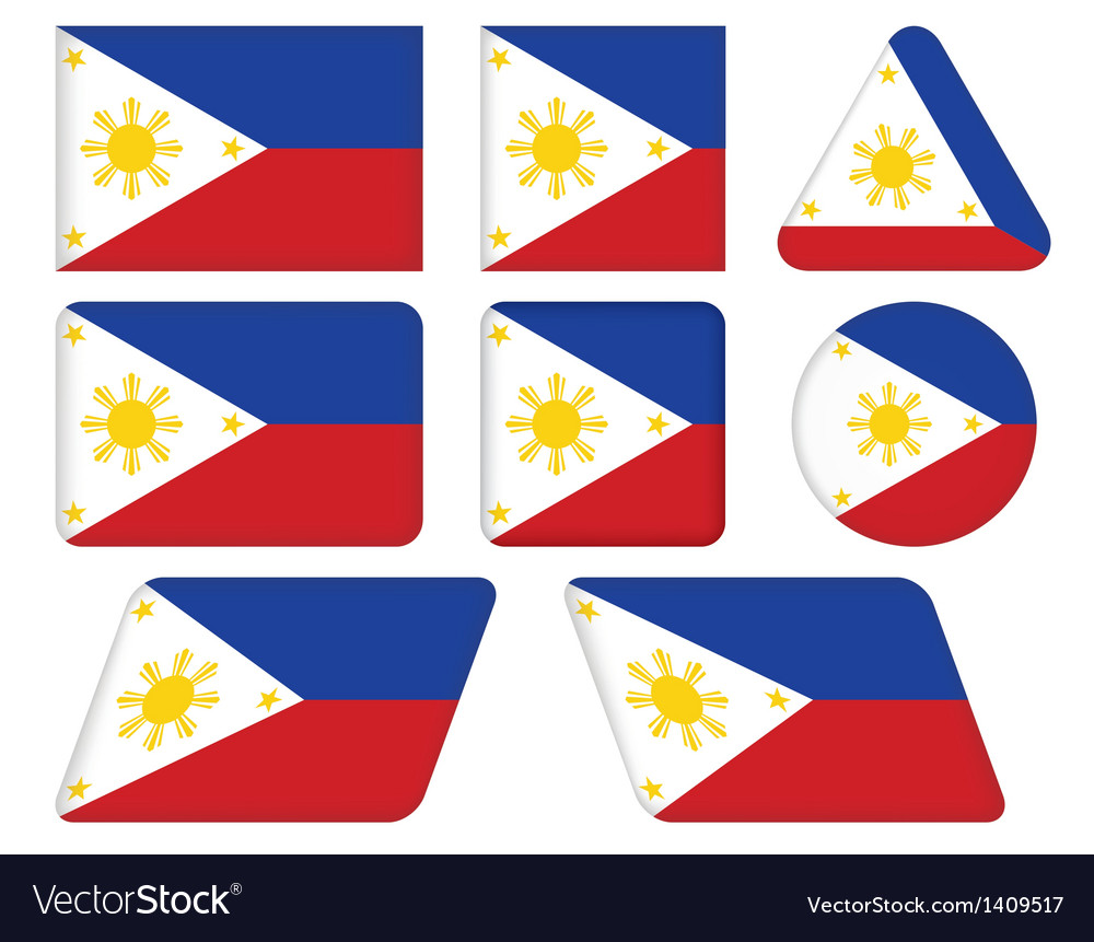 Buttons with flag of philippines