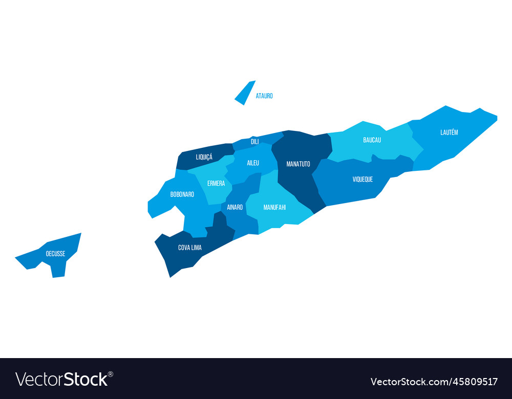 East timor political map of administrative Vector Image