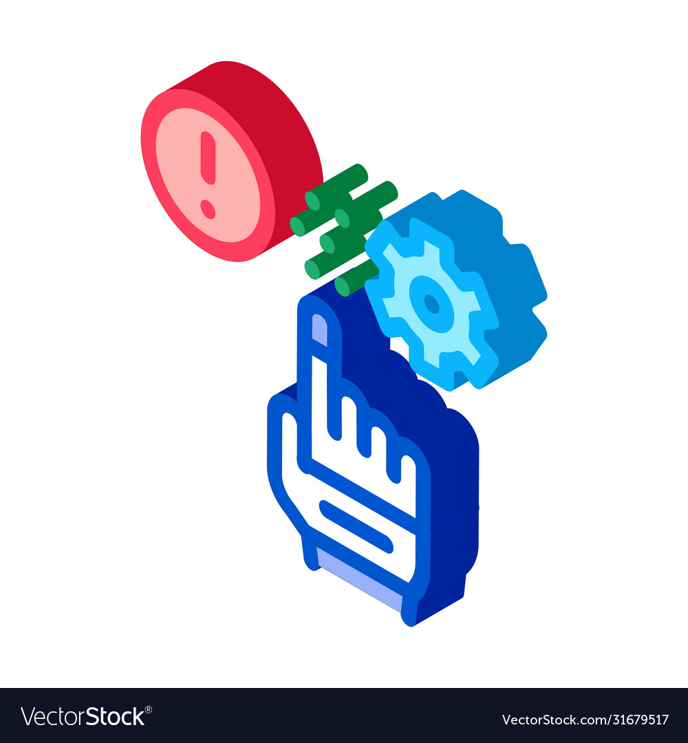 Error in automated settings isometric icon vector image Error in automated settings isometric icon