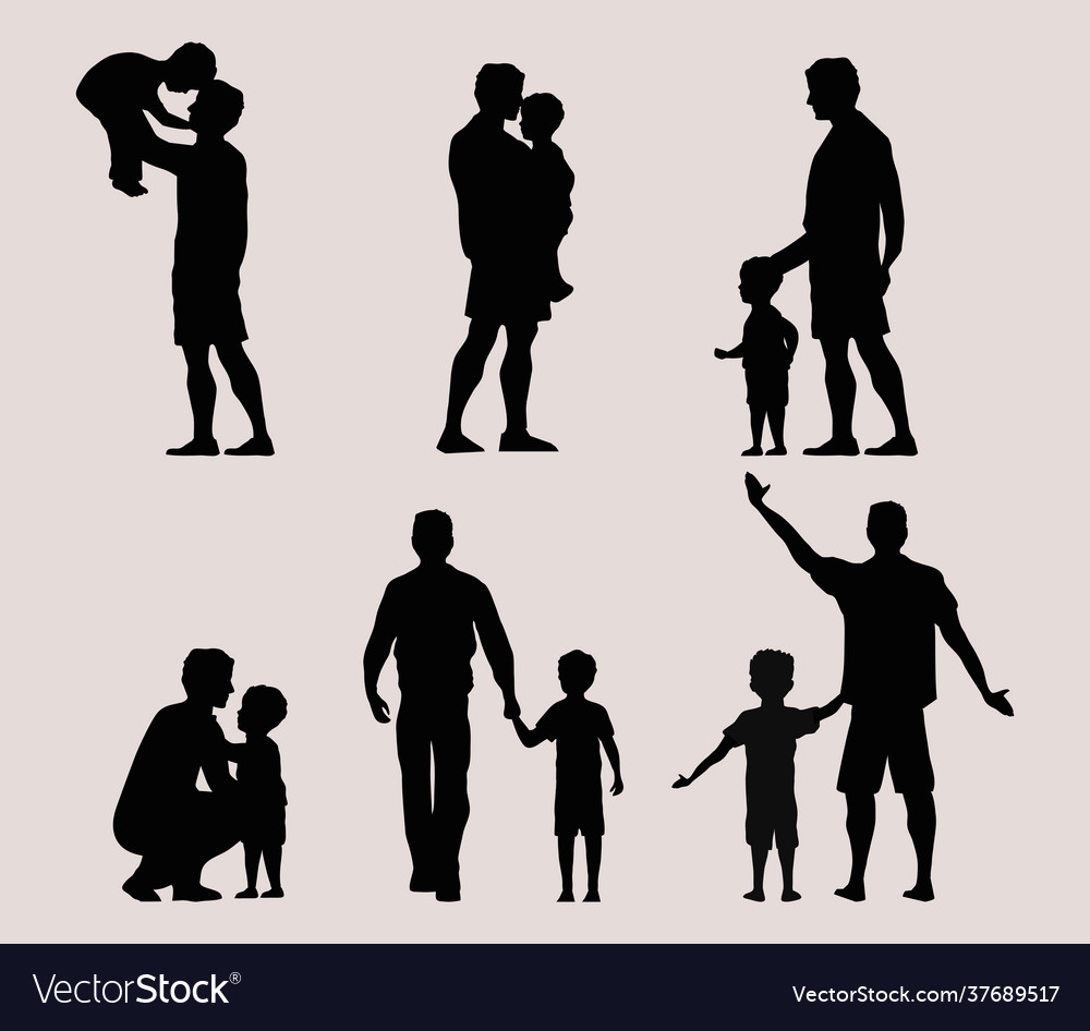 Father and Child Silhouettes