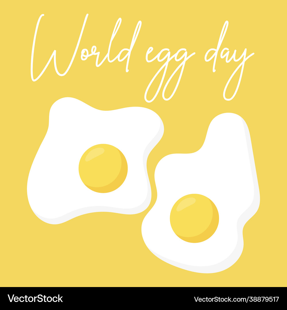 Fried eggs two eggs Royalty Free Vector Image - VectorStock