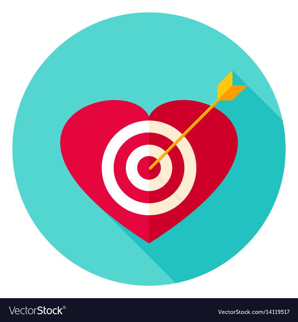 Heart target circle icon Royalty Free Vector Image
