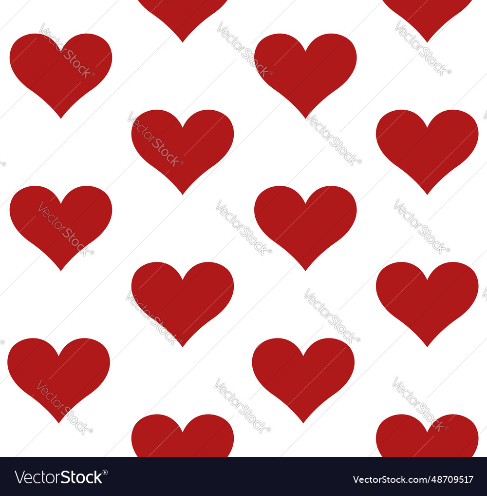 Hearts playing card suit symbol - seamless Vector Image