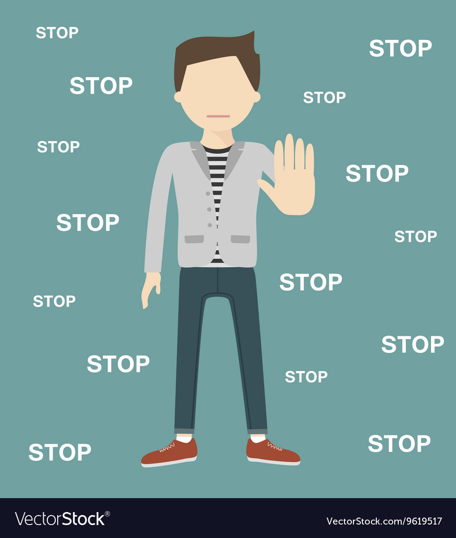 Man gestures a stop