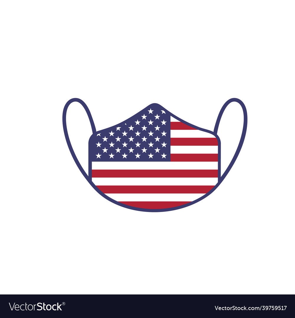 Medical mask with national flag of usa as icon Vector Image