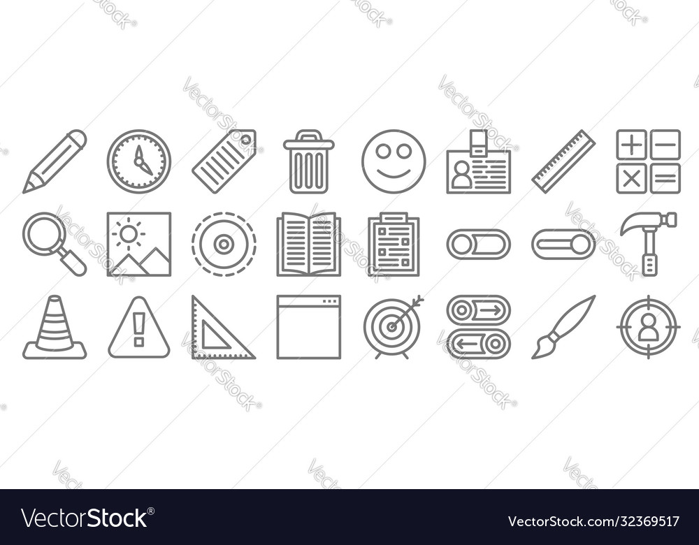 Miscellaneous line icons linear set quality