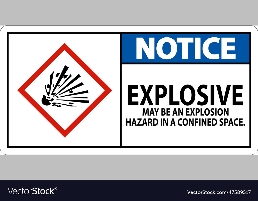 Notice explosive ghs sign on white background Vector Image