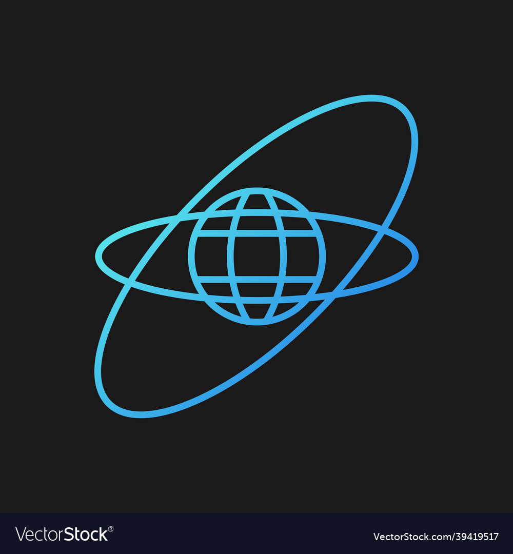 Satellite orbits and trajectories gradient icon