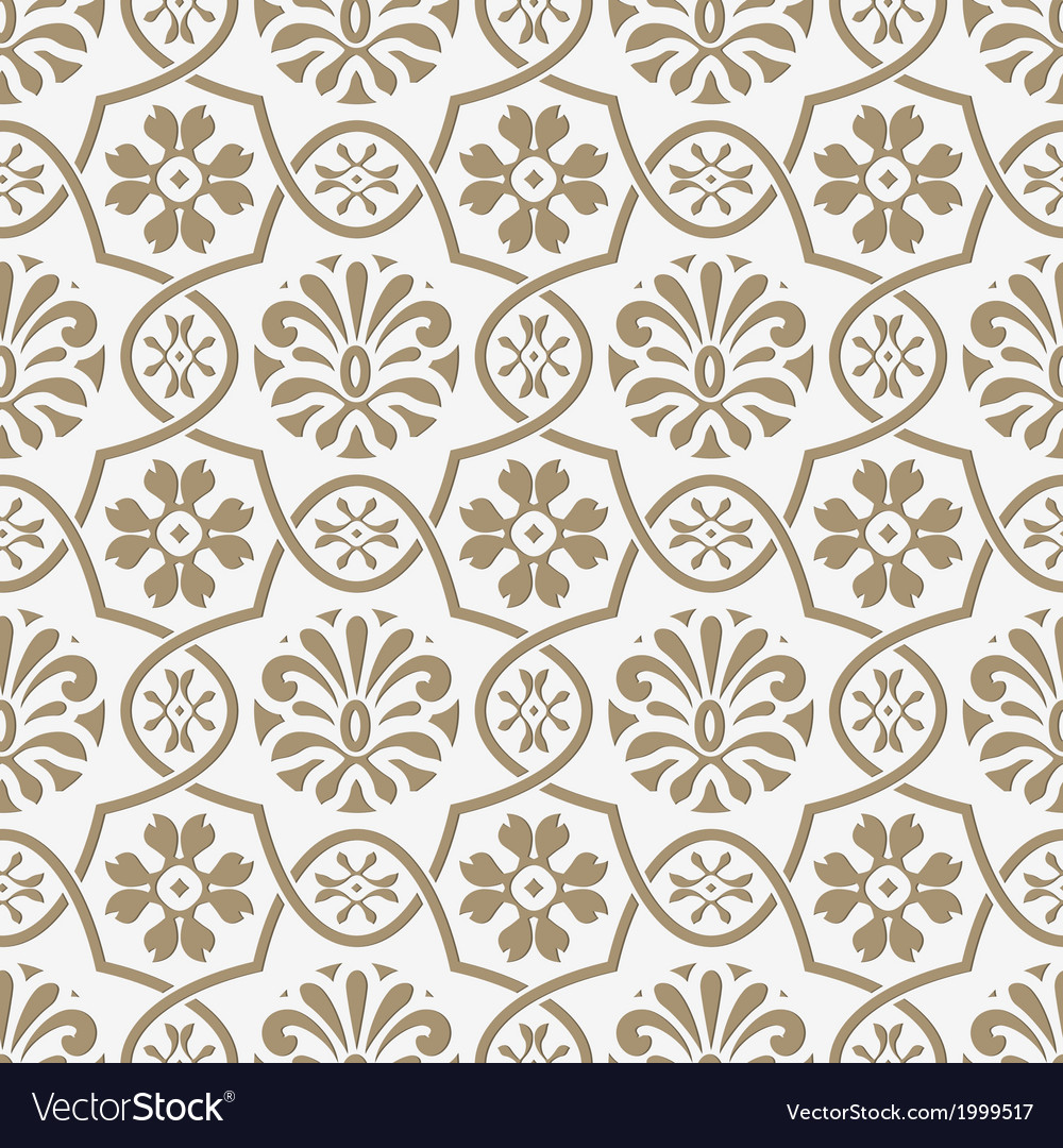 Seamless paper cut floral pattern Royalty Free Vector Image