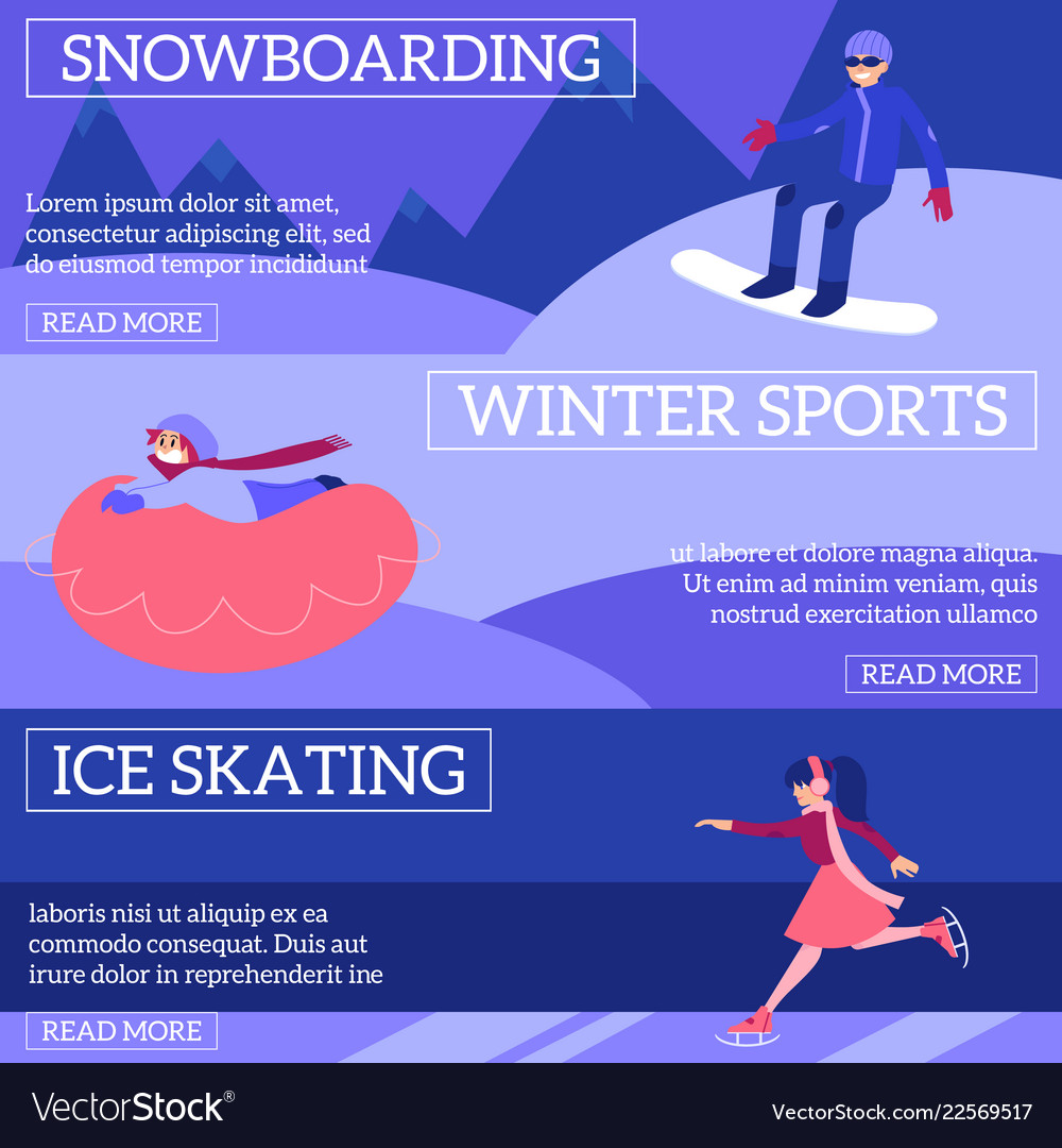 Set of winter sport and active