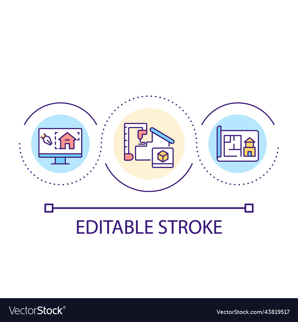 Software for architectural projects loop concept vector image Software for architectural projects loop concept
